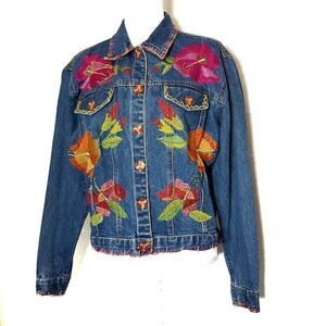 Embroidered Jean Jacket Size Large